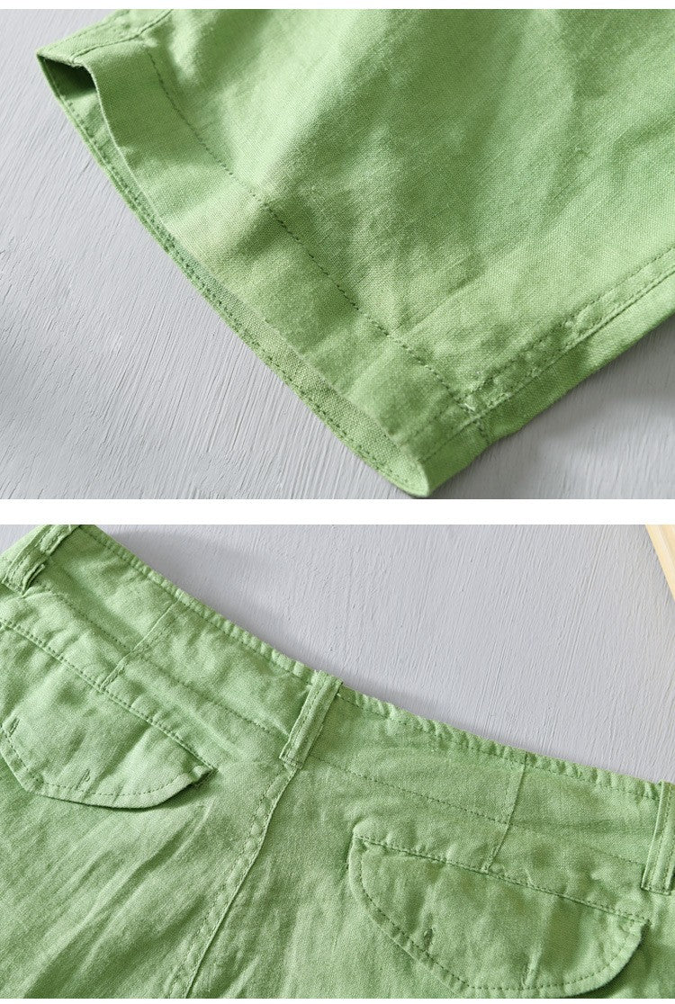 100% Pure Linen Shorts Fpr Men Summer New Fashion Loose Beach Holiday Shorts Man Casual Shorts Plus Size Y2894