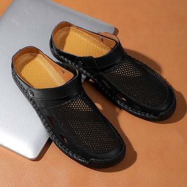 Soft Sole Male Simple Slippers Breathable Mens Summer Sneakers Casual Half Shoes Leisure Walk Half Drag Outdoor Non-Slip Sandals