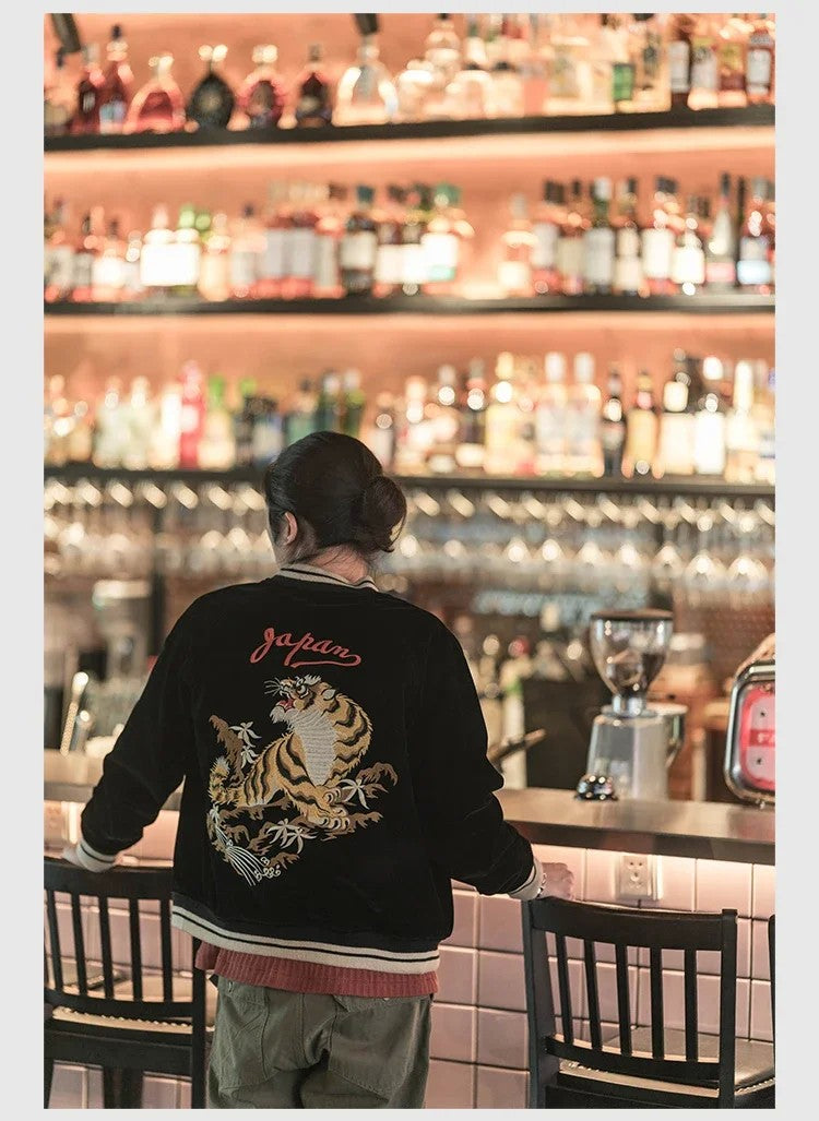 Non Stock Suka Reversible Souvenir Jacket Embroidered Sukajan Baseball Outerwear