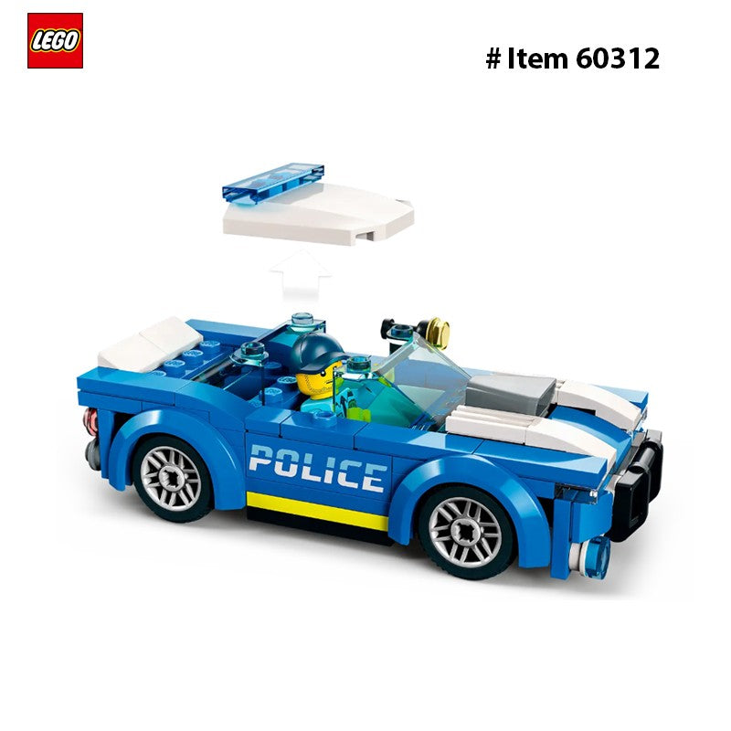 LEGO 60312 City Carro de Polícia para Crianças a Partir de 5 Anos com Minifigura de Policial, Pequena Ideia de Presente, Conjunto de Construção de Perseguição de Carros