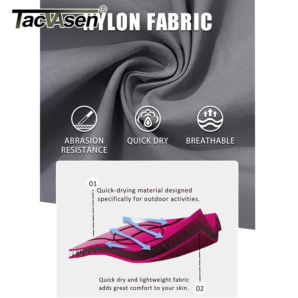 TACVASEN Summer Quick Dry Long Sleeve Cargo Work Shirts with Pockets Mens Safari Hiking Shirts Button Down Shirts Clothes Males