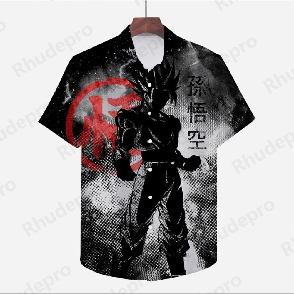 Men's Clothes Seaside Trip Dragon Ball Z Shirt Cool Beach Style Anime High Quality Streetwear Summer Goku Fashion 2024 Y2k
