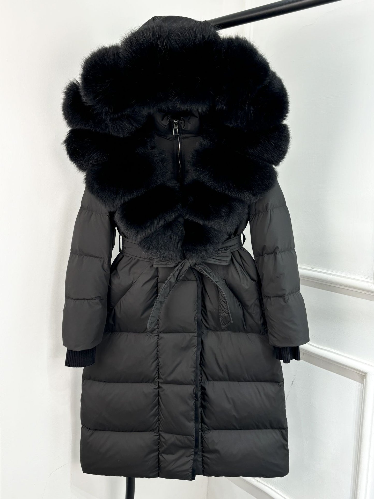 Janveny New Winter Long Hooded Puffer Jacket Women Warm Thickened Real Fox Fur Collar White Goose Down Jacket Waterproof Parkas