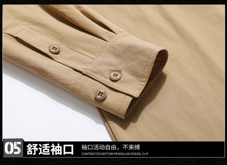 Spring Autumn Men's Shirts Tactical Work Long Sleeve Shirt Tops Outdoor Casual Multi-pocket Camp Hike Cargo Long-sleeved Shirts