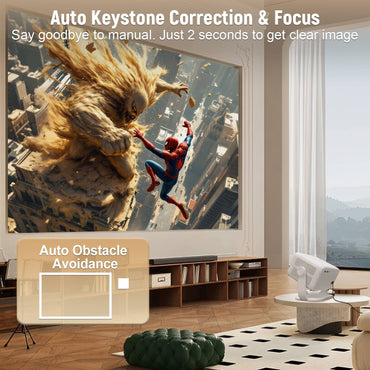 Velec Projector Compatible with Netflix Android 13 4K Native 1080P 650ANSI With Auto Focus Wifi6 BT5.2 Home Outdoor Projector