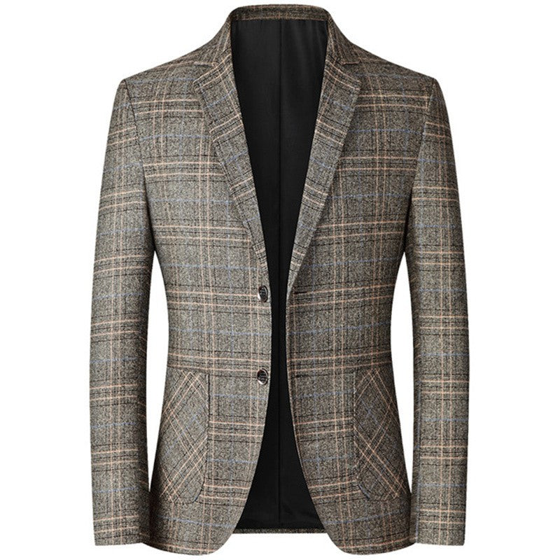 FGKKS New Spring Autumn Blazers Men Slim Fit British Plaid Formal Suit Jacket Party Wedding Business Casual Blazers Male