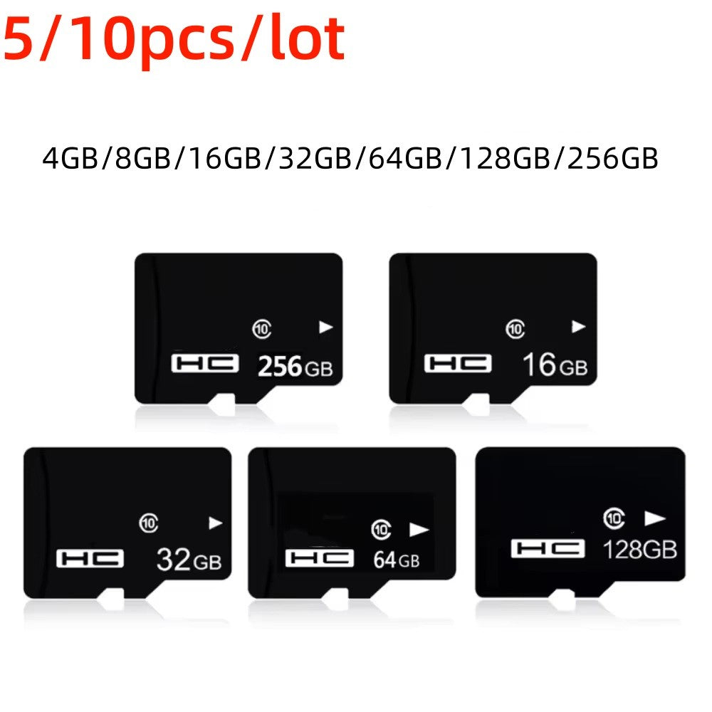 10 Cartões TF Classe 10 de 128 GB, 256 GB, 32 GB, 64 GB, 16 GB, 8 GB, 4 GB, 2 GB - Cartões de Memória Flash SD para Dispositivos Digitais