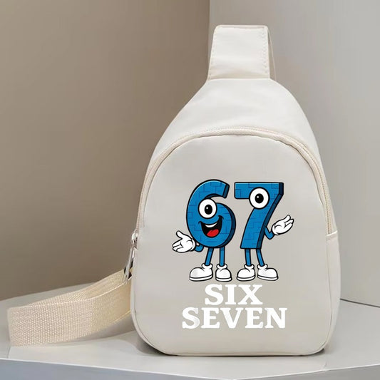 Crossbody Messenger Bags for Girl Boy 67 Six Seven Print Small Shoulder Bags Italian Brainrot Baby Boy Purse for Daily Travel