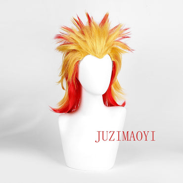 Rengoku Kyoujurou Synthetic Wig Anime Kyoujurou Rengoku Cosplay Wig Kimetsu no Yaiba Gradient Easy To Style Wigs