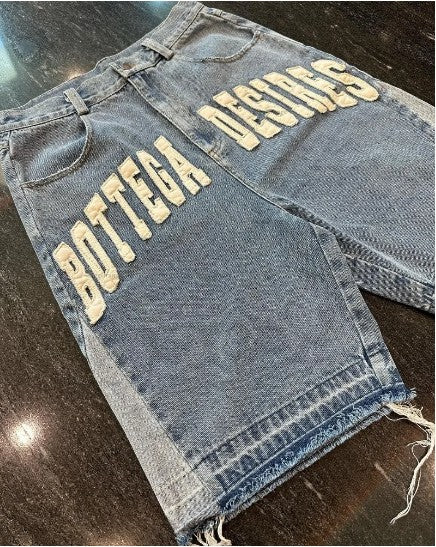 High Quality Street Y2K Retro Denim Shorts Shinjuku Hip Hop Pocket Loose Denim Shorts For Men and Women In Summer Gothic Shorts