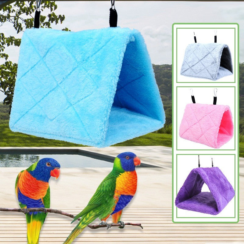 Cama de Pássaro de Inverno para Animais de Estimação Gaiolas de Papagaio Quente Pelúcia Rede Cabana Tenda Cama Caverna Suspensa para Dormir e Chocar Acessórios para Pássaros