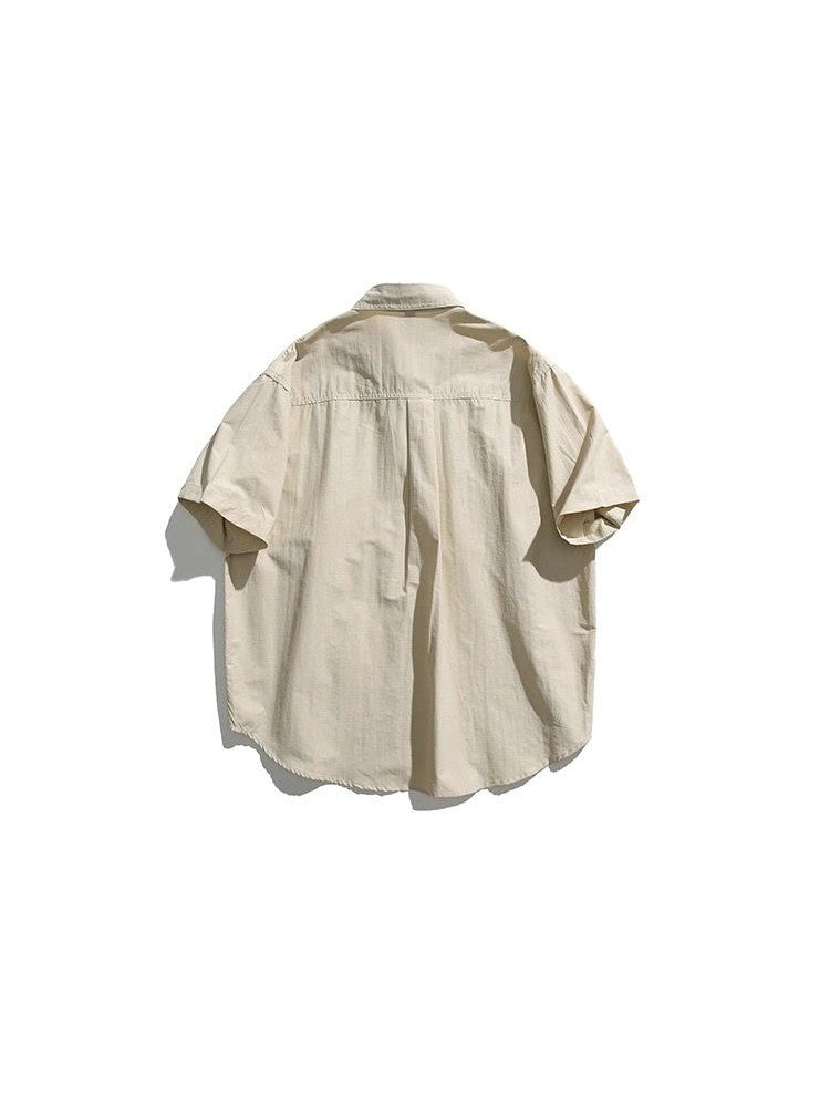 Retro workwear short sleeved suit men's summer thin half sleeved shirt men's street suit MH210