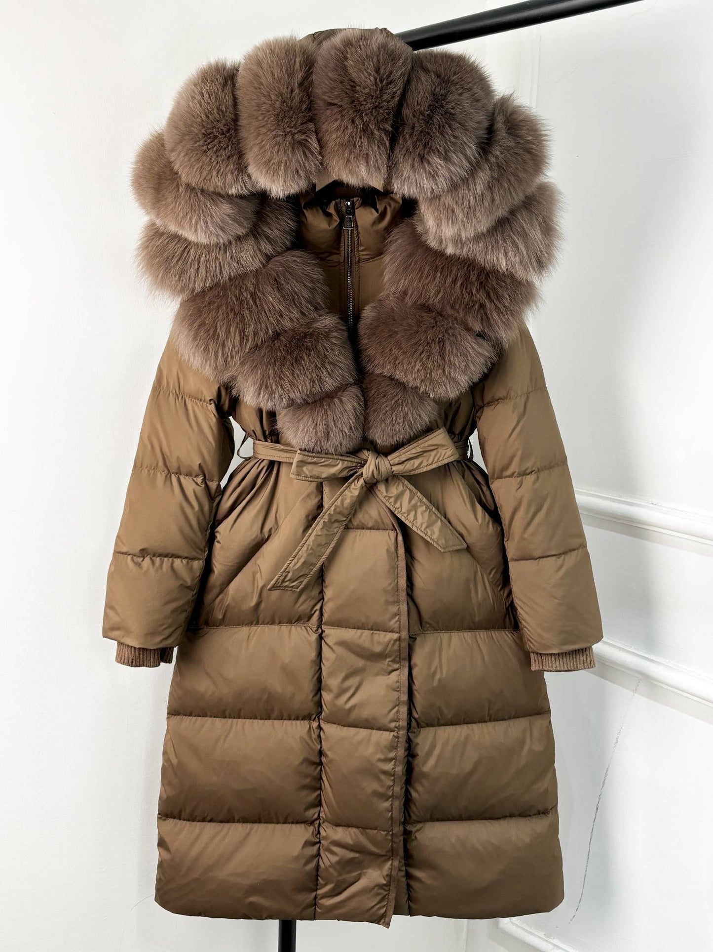 Janveny New Winter Long Hooded Puffer Jacket Women Warm Thickened Real Fox Fur Collar White Goose Down Jacket Waterproof Parkas