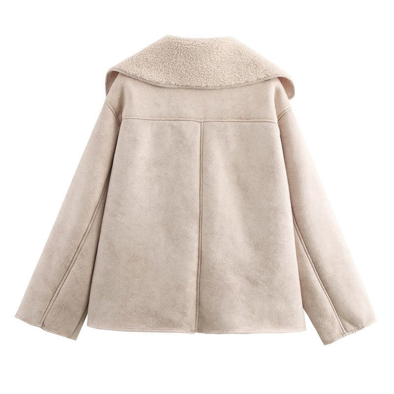 2024 Fall/Winter New Arrival Traf Women's ZW Series Double-Sided Collar Oversized Long-Sleeve Jacket Warm Coat 3548246