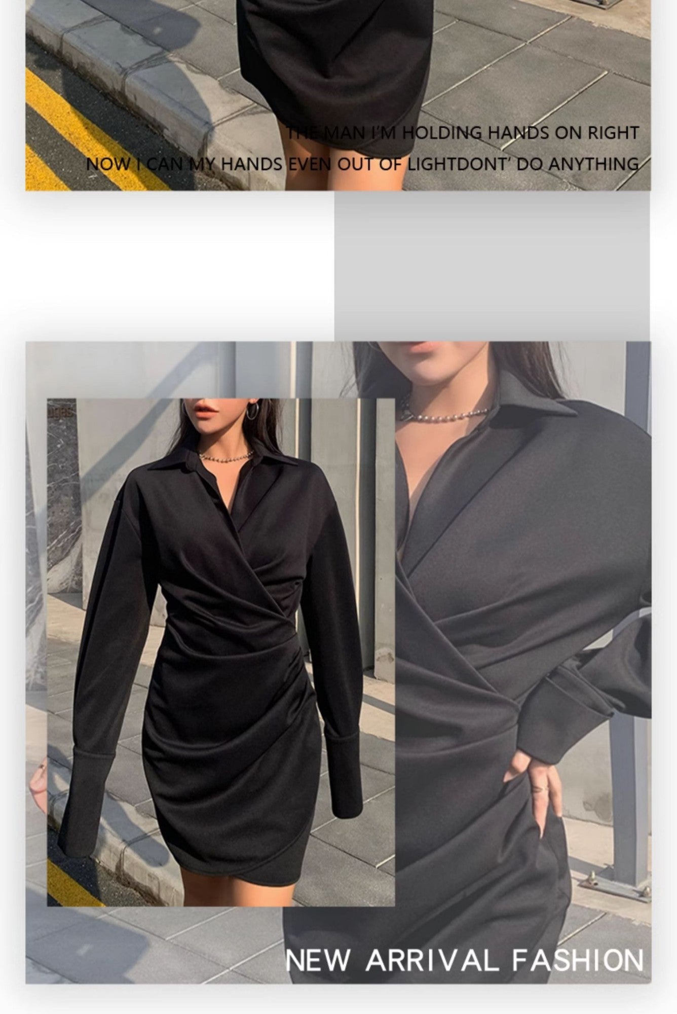 Onyx Shirt Dress Women Long Sleeve Belted Silhouette Autumn Winter Boss Lady Aesthetic Curve Flattering Minimalist PowerDressing