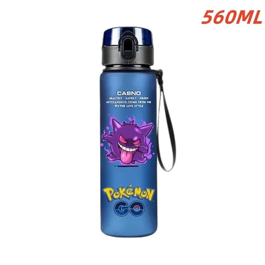 560ML Pokemon Water Cup Anime Portable Children's Cute Pikachu Gengar Plastic Outdoor Sports Large Capacity Water Bottle Gifts