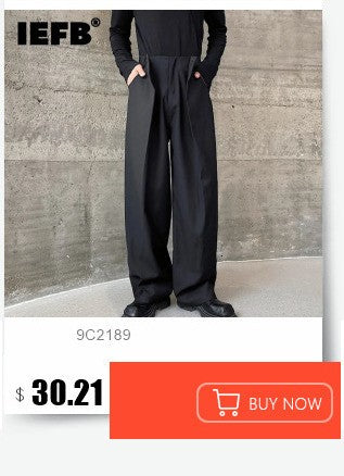 IEFB Men's Wear Spring New Suit Pants Loose Straight Korean Fashion Simple Solid Color Male Casual Trousers Wide Leg 9A6959
