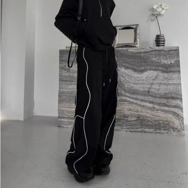 Men's Casual Pants Straight Punk Black Loose Baggy Male Trousers Clothes Plus Size Polyester Vintage Sale Cotton Fashion 2025