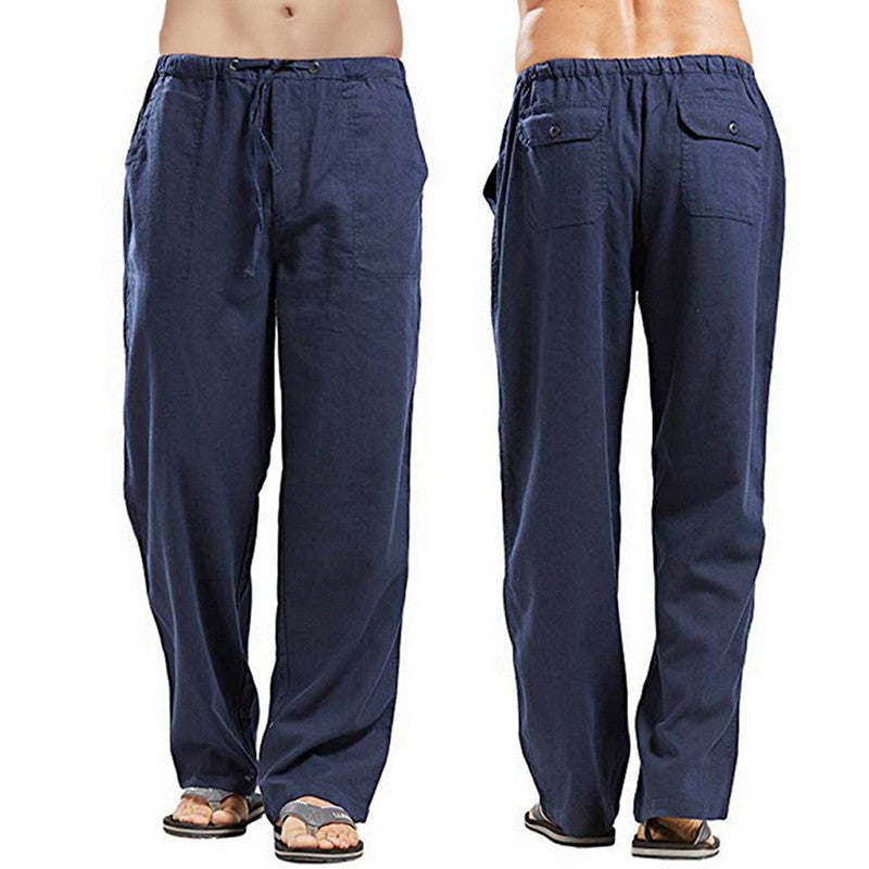 Fashion Mens Linen Wide Pants Korean Trousers Oversize Sports Streetwear Male Spring Yoga Pants Casual Men Clothing Sweatpants