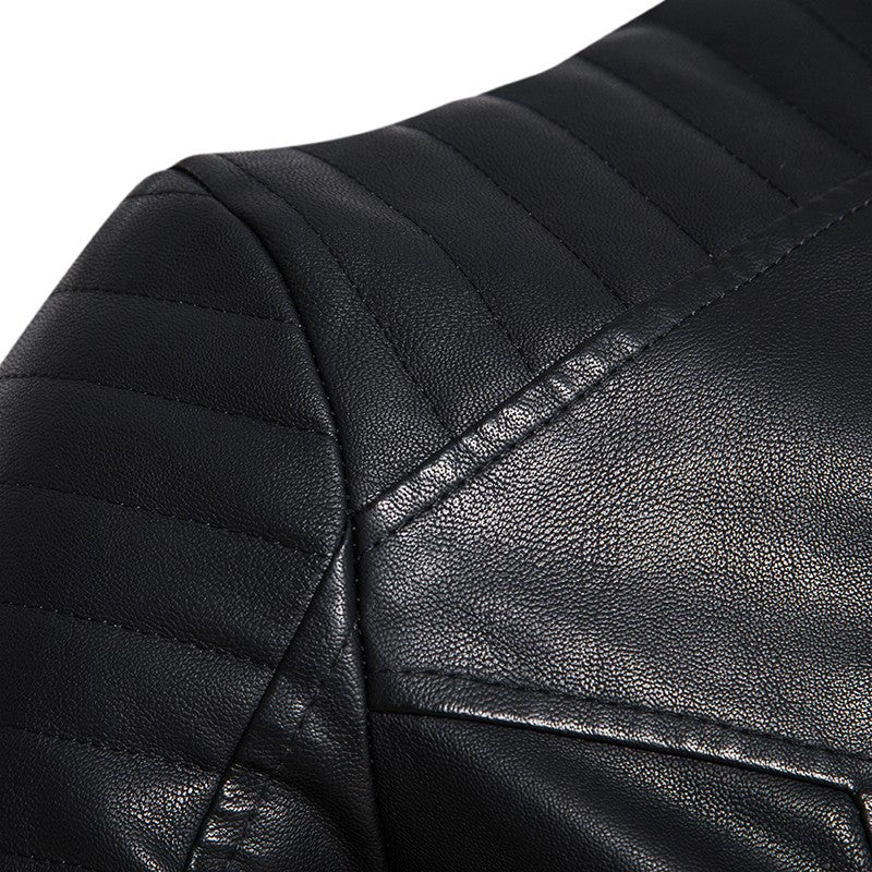 TRAF Leather Men's Youth Trend Autumn And Winter New Slim Korean Version Of Handsome Men's Autumn Coat Leather Jacket Men