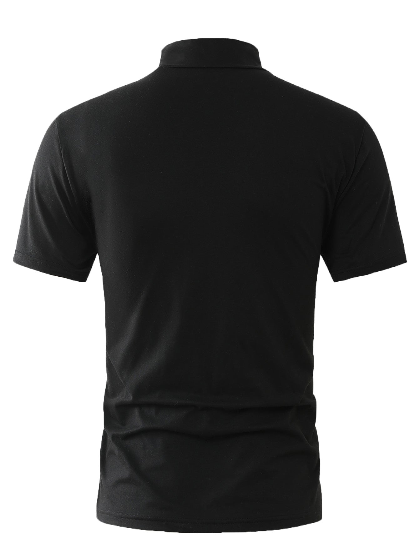 New Bottom Shirt Tees Tops Men Summer Casual Sports Workout Daily Plain High Neck Short Sleeve T-shirt Male Streetwear Clothes