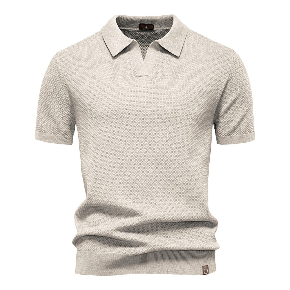 AIOPESON Men's Summer Breathable Polo Shirt Short Sleeve Solid Color Casual Polo Shirts for Men Lightweight Stretch Polo ?