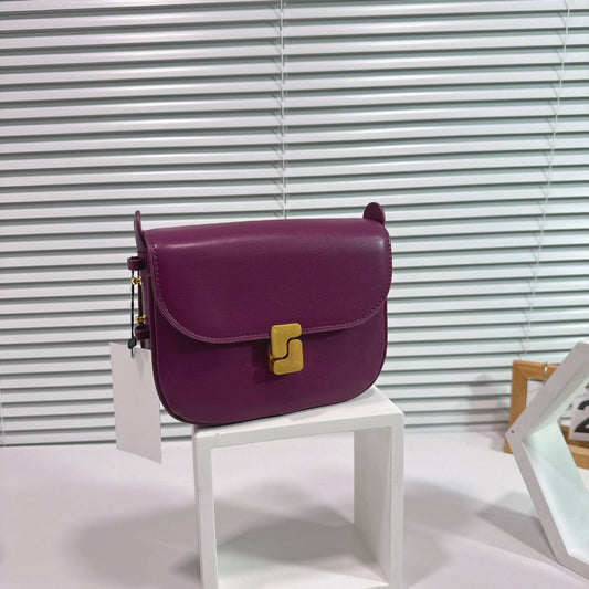 New genuine leather tofu bag for women with a high-end feel, single shoulder crossbody small square bag, commuting bag for women