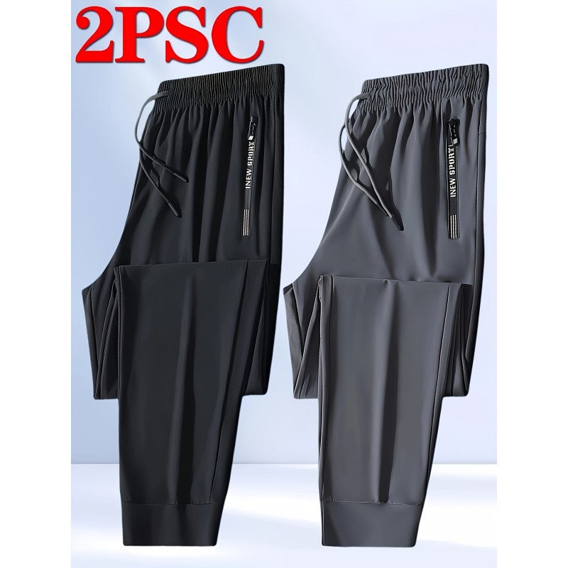 2-Pack Men's Sports Trousers High Stretch Men's Jogging Pants Quick-Drying Sweatpants Baggy Man Fishing Gym Sportswear Pants
