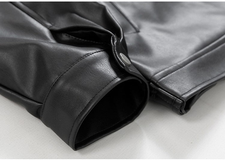 Mauroicardi Spring Autumn Cool Luxury Short Black Soft Light Pu Leather Jacket Men Zipper Casual Mens Jackets and Coats Fashion