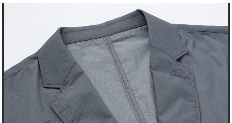 New Summer Man Thin Breathable Sunscreen Casual Blazers Jackets Solid Business Suits Coats Male Slim Elastic Blazers Jackets 4XL