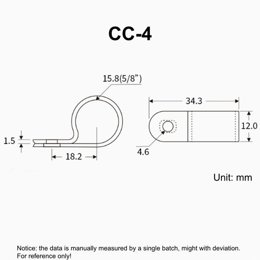 100pcs Black P Style Mounting Cable Clamp Plastic Nylon Isolation Screw Fixed Wire Holder Cable Clips Manager 3.0-18mm Diameter