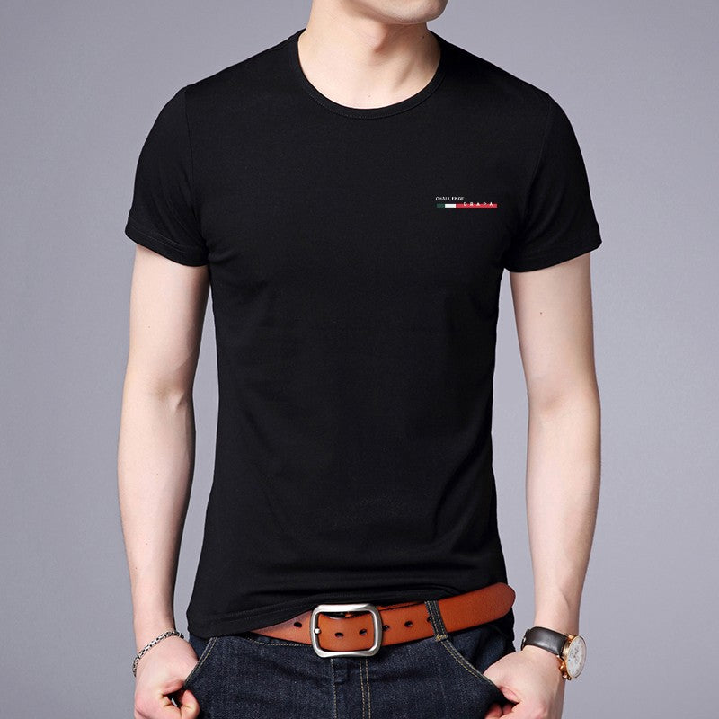 2025 New Summer Brand Tops Round Neck t Shirt For Men 95% Cotton 5% Spandex Plain Bulk Short Sleeve Casual Fashion Mens Clothes
