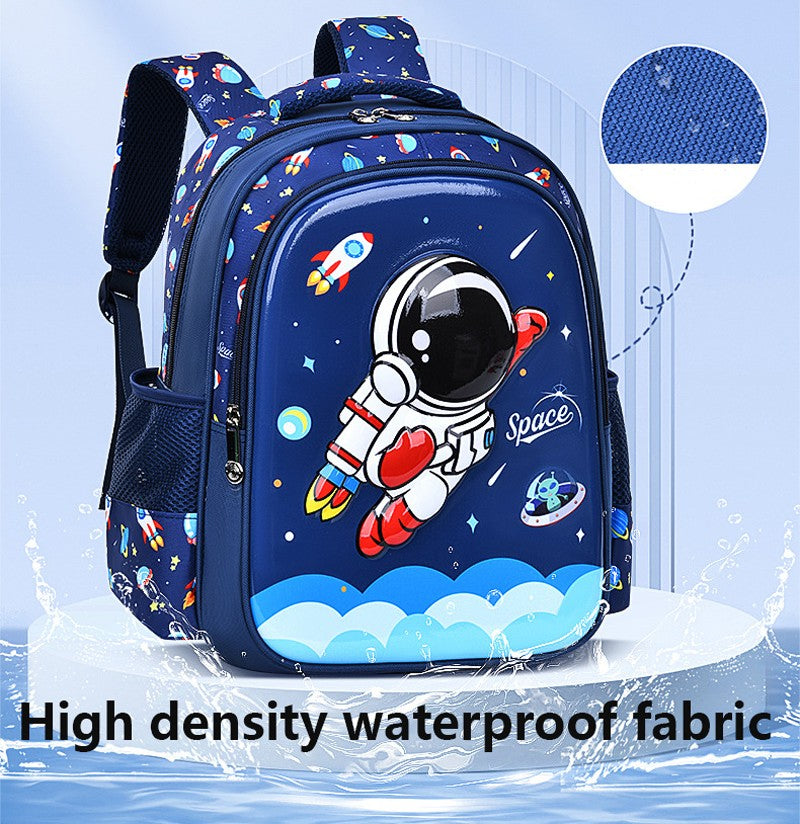 Bolsa de ombro infantil, desenho animado 3D estereoscópico, mochila escolar de astronauta, mochila infantil impermeável, sonho de menino, ensino fundamental