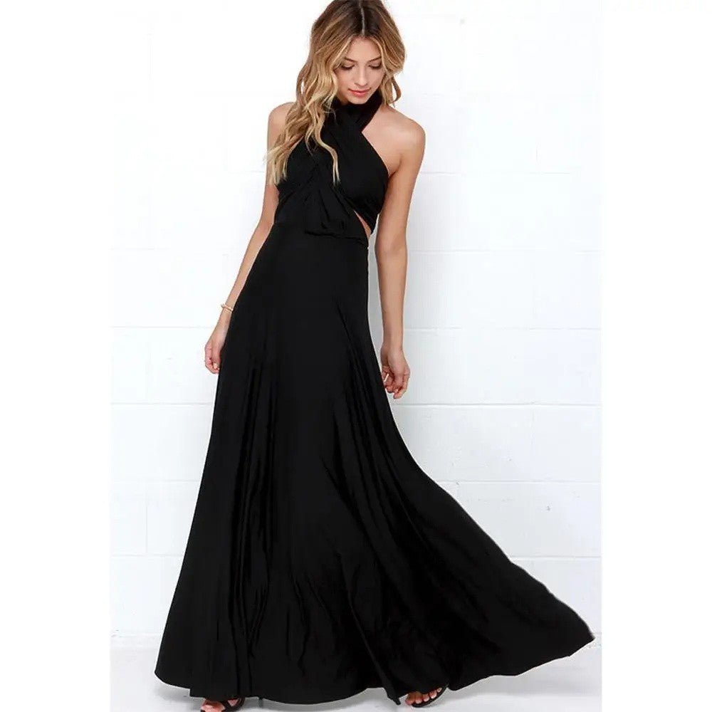 Sexy Women Multiway Wrap Convertible Boho Maxi Club Red Dress Bandage Long Dress