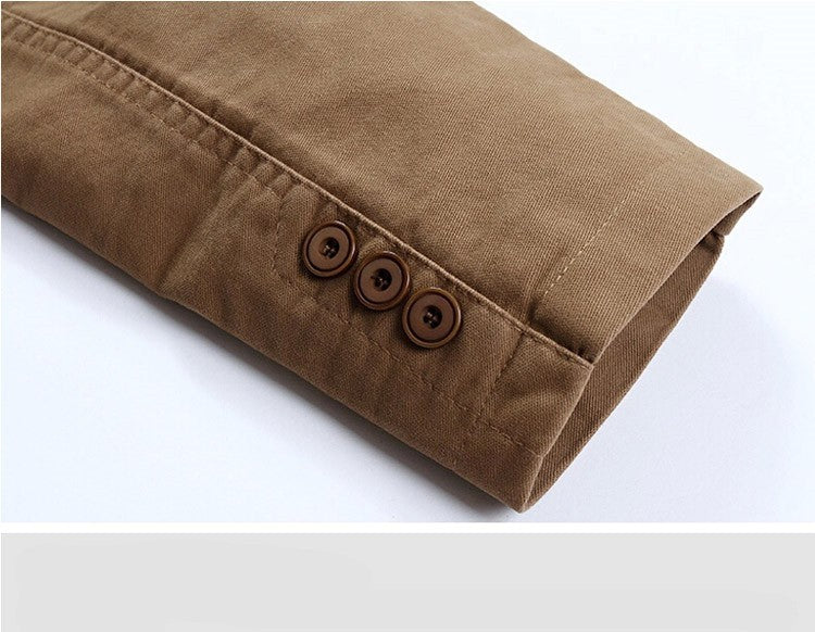 Cotton Business Casual Men Blazer Fashion Trend Slim Fit Solid Color Jacket Large Size M-6XL Khaki Black Brown Suit Coat