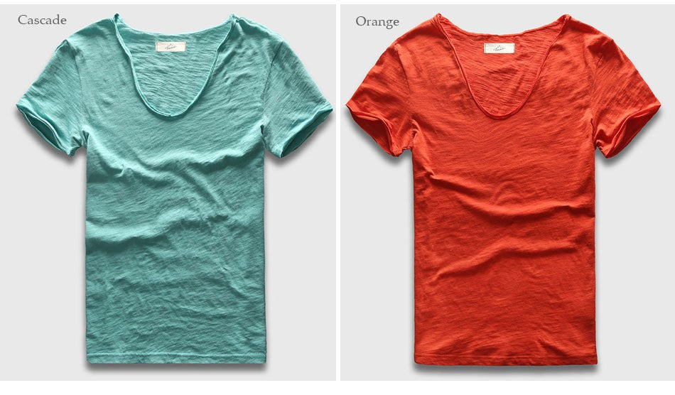 Zecmos Brand Men T-Shirt Plain Hip Hop Fashion Casual XXXL V Neck T Shirt Swag For Men Short Sleeve Man Top Tees