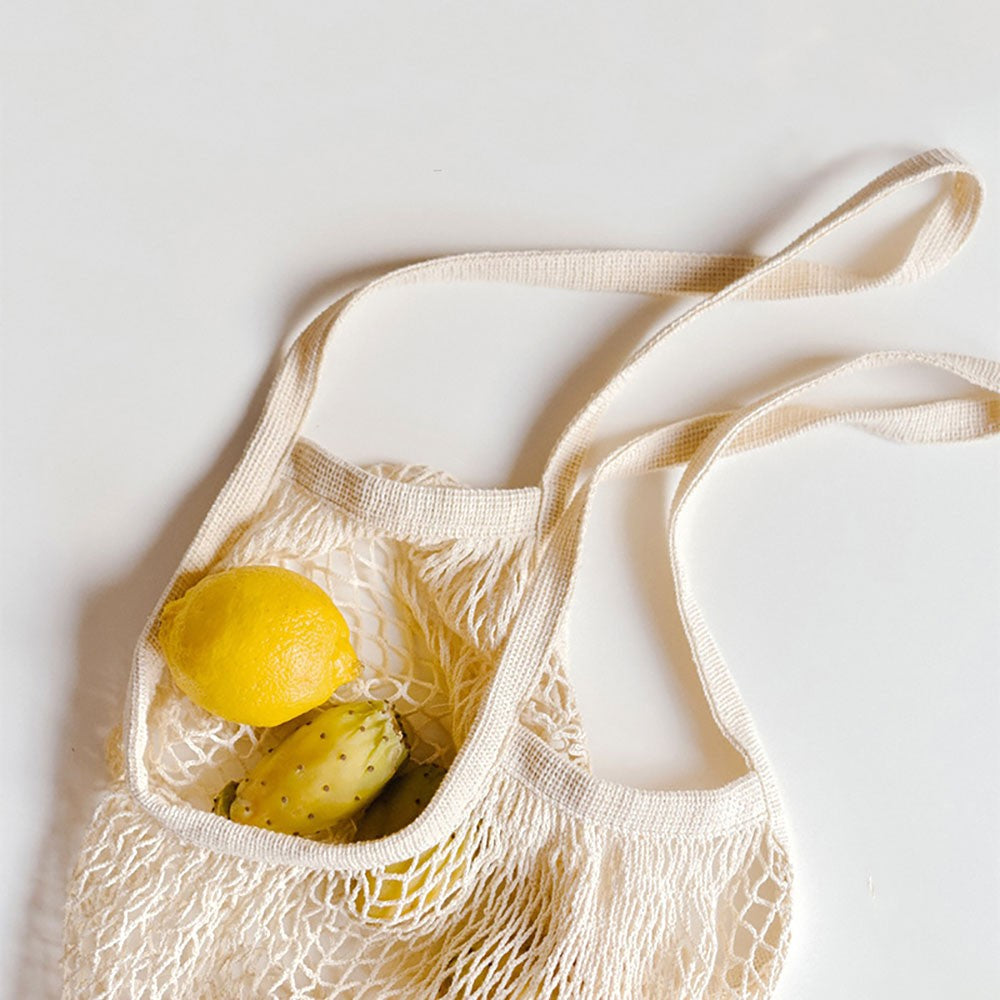 Silicone World 1PC Portable Reusable Grocery Mesh Bag Cotton Shopping Mesh Bags Handheld Shoulder Back Fruit Vegetable Net Bag