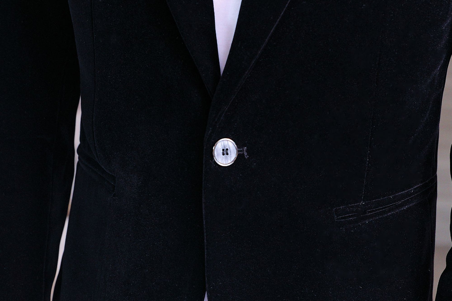 Gold Velvet Suit Men's Trendyy Performance Suit Spring & Fall All Year Round Slim Thin Youth Dress Groomsmen Groom's Dress Wedding Party Suit