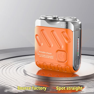 Mini Shaver On-The-Go, Portable Electric Shaver for Men, Dry Shave, USB-C?IPX7 Waterproof Easy Cleaning, Battery Indicator