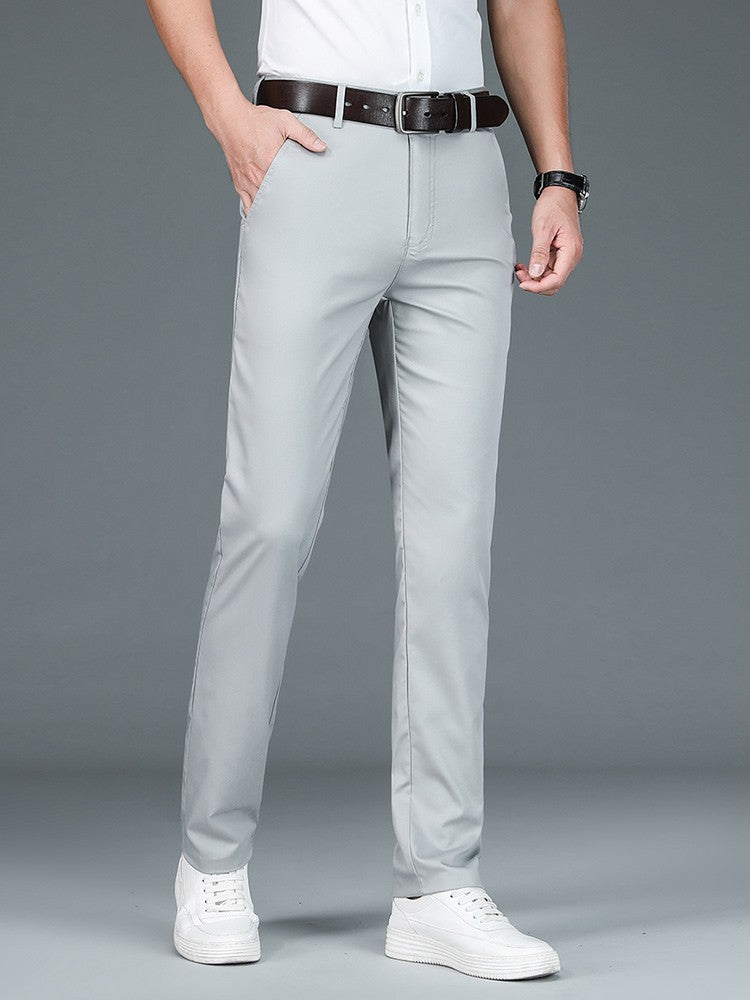 High Quality Luxury Straight Business Suit Pants Men Bamboo Fiber Designer Spring Summer Elegant Casual Long Formal Trouser Male