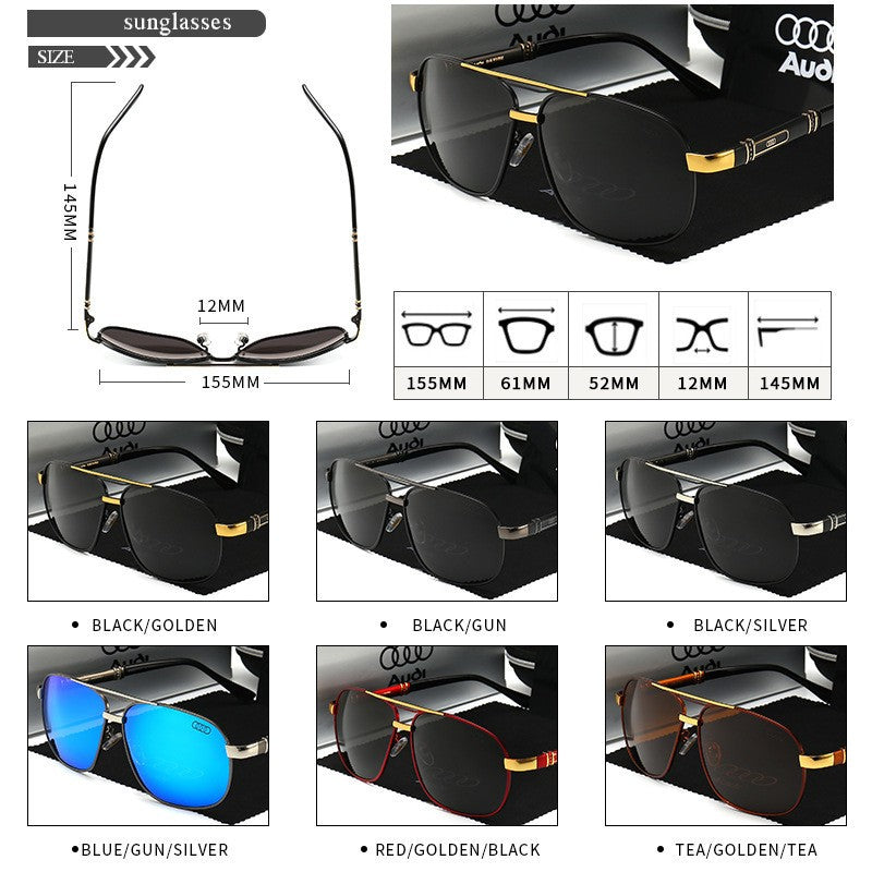 Óculos de Sol Audi Polarizados UV400 para Dirigir Masculino/Feminino Armação Quadrada Atacado Presente para Entusiastas de Automóveis