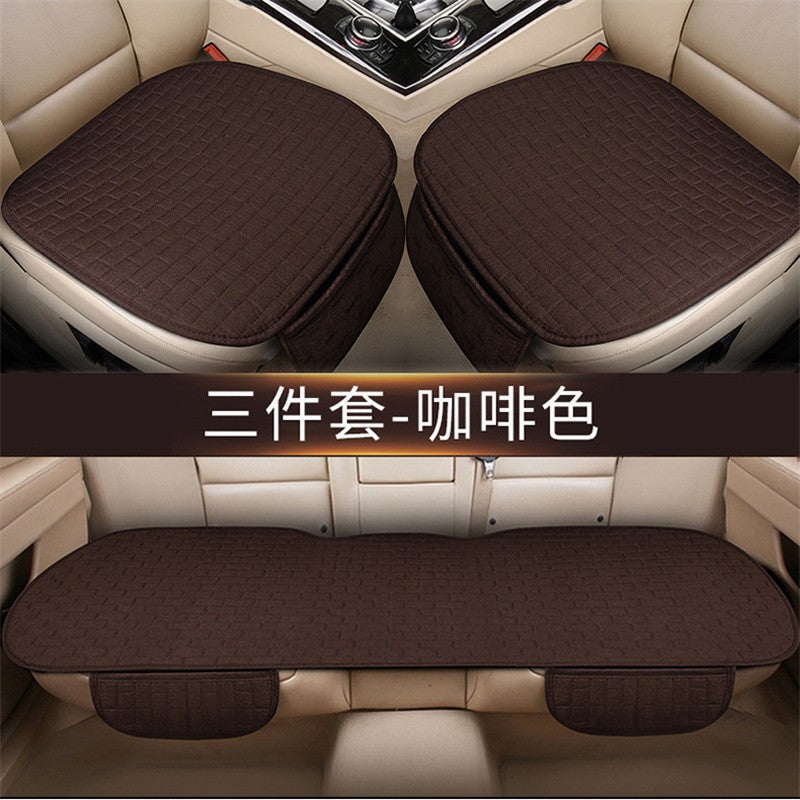 New Universal Size Anti-slip Car Seat Cover Car Seat Front Seat Protector Cushion Linen Fabric Car Accessories No Backrest
