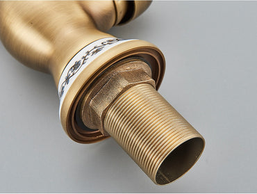 Antique Brass Bathroom Faucet Rotating Spout Basin Sink Mixer Tap Bathroom Kitchen Washing Faucet Washbasin Taps Kitchen Mixers