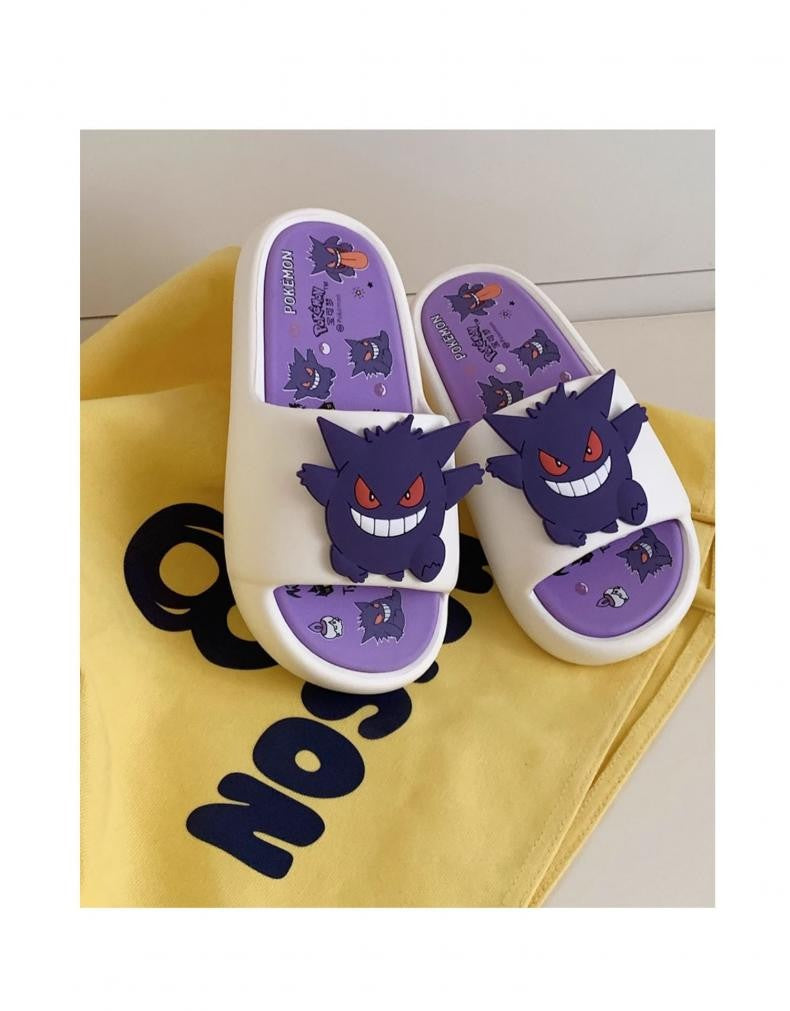 Kawaii Pokemon Anime Peripherals Gengar Cartoon Outdoor Sandals Summer Home Shoes Flip Flops Birthday Gift