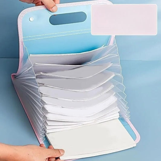 13 Pocket File Folders Portable A4 Letter Size Macaron Color Accordian Document Organizer for Classroom Office Home Storage