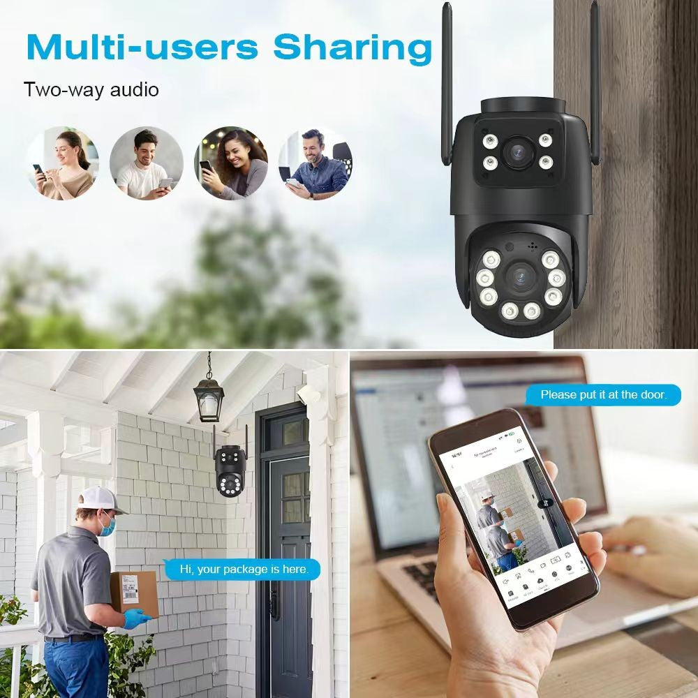 BELIA 4K 8MP WiFi Surveillance Camera,4X Digital Zoom, PTZ IP Camera ONVIF Dual Lens, AI Human Detect, Outdoor Security ICSEE