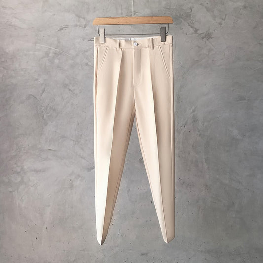 Slim Fit Trousers for Men Tressed Man Suits Pants Cheap Summer 2025 New in Dress Work Wear Elegant Suit Pants Clothes Z107