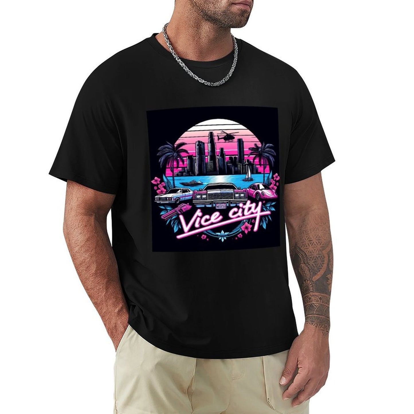 Welcome Vice City - Gta 6 GTA VI collection T-Shirt rapper graphic tees sweat gifts for boyfriend plus size men clothing