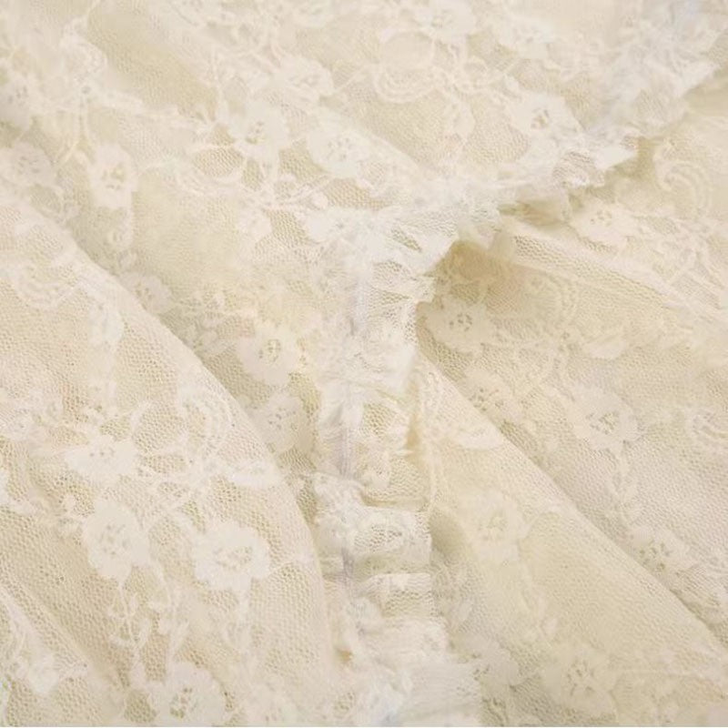 Lace Asymmetrical Skirt Women Vintage Y2K Boho Aesthetic Fashion High Waist Mid Skirts Summer Ladies Holiday Outfits
