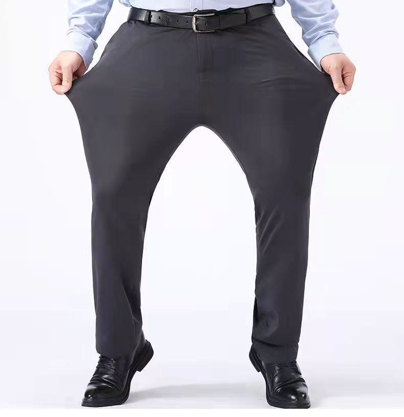 Men Summer Suit Pants Casual Pants Business Fashion Classic Solid Color Stretch Straigh Thin Cotton Trousers Plus Size A177